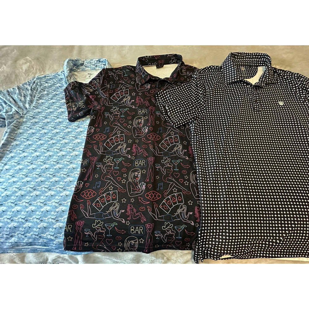 Lot of 3 Men’s Golf Polos Size L – Golf Gods, 1764, Graham Luxe